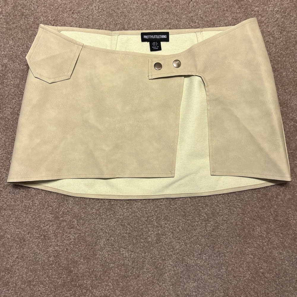 PrettyLittleThing Beige Mini Skirt